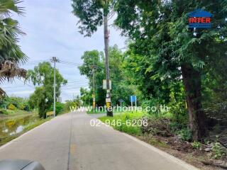 Photo of a roadway lined with trees from real estate listing