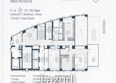 757 ตร.ม.  4 ห้องนอน  5 ห้องน้ำ คอนโดสำหรับ ขายใน คลองตันเหนือ