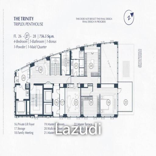 757 ตร.ม.  4 ห้องนอน  5 ห้องน้ำ คอนโดสำหรับ ขายใน คลองตันเหนือ