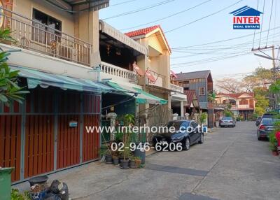 Exterior view of residential buildings on a street