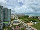 High-rise buildings with a view of the ocean and cityscape