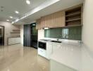 Modern kitchen with appliances and ample storage