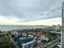 Panoramic view of city buildings and coastline