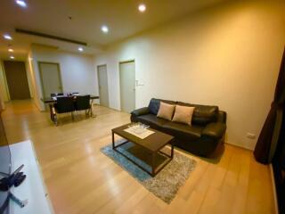 Modern living room with dining area