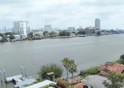 Scenic river view with city skyline