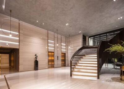 Modern building lobby with staircase