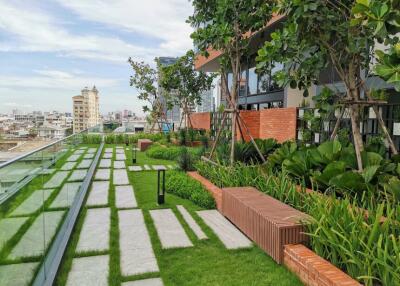 Rooftop garden with city view