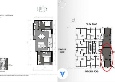 Floor plan of Unit 2A at The Lofts Silom