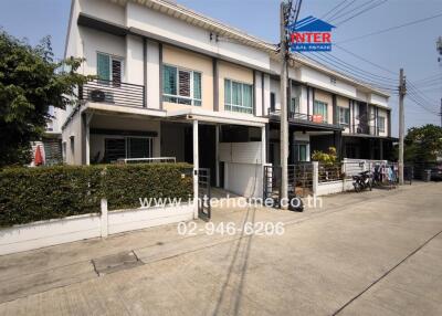 Two-story townhouses in a residential area