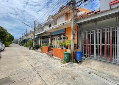 Street view of residential buildings