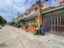 Street view of residential buildings