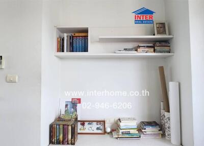 Bookshelf with books and decor