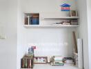 Bookshelf with books and decor