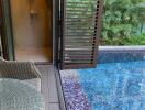 Poolside area with shower room