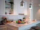 Modern kitchen with island and pendant lighting