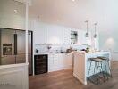 Modern kitchen with island and seating