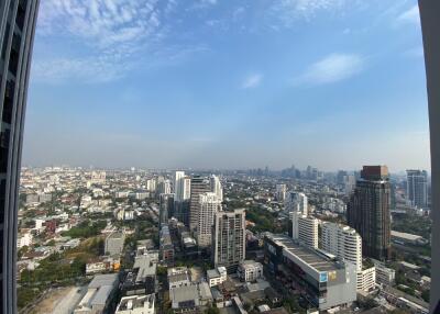 Panoramic cityscape view from a high-rise building