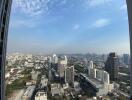 Panoramic cityscape view from a high-rise building