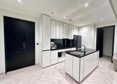 Modern kitchen with island and sleek cabinetry