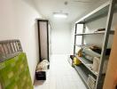 Storage room with shelves and cabinets