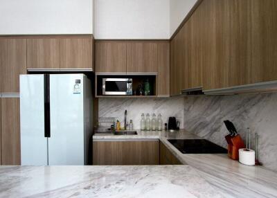 Modern kitchen with marble countertops