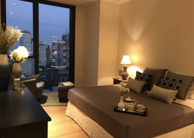 Modern bedroom with city view