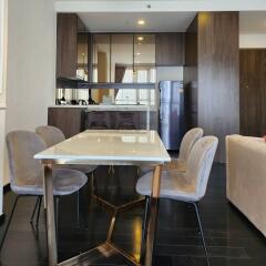 Modern kitchen and dining area with sleek furniture