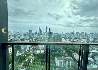 View from the balcony overlooking the city skyline