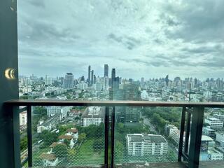 View from the balcony overlooking the city skyline