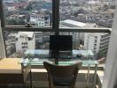 Home office with city view