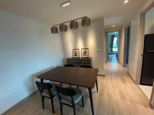 Modern dining area with table and chairs