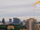 City skyline view from a high-rise building