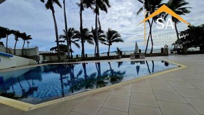 Swimming pool area with ocean view