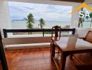 Oceanview from a balcony with seating area