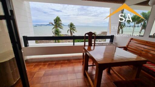 Oceanview from a balcony with seating area