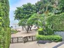 View of a garden and beachfront