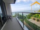 Spacious balcony with a view of the sea