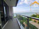 Spacious balcony with ocean view