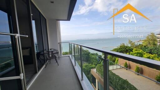 Spacious balcony with ocean view