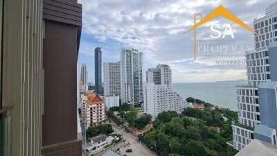 Cityscape view of high-rise buildings near the ocean