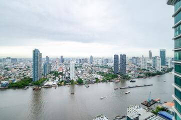 High-rise view of cityscape and river