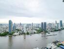 High-rise view of cityscape and river