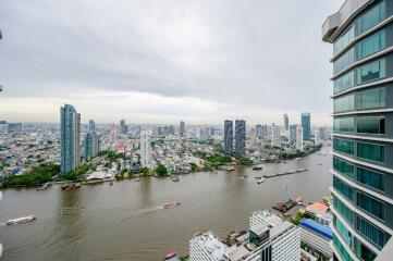 Cityscape with river view from a high-rise building