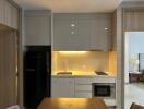 Modern minimalist kitchen with appliances