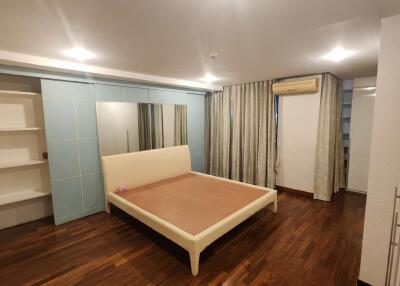 Spacious Bedroom with Wooden Flooring and Built-in Wardrobes