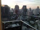 city skyline view from balcony