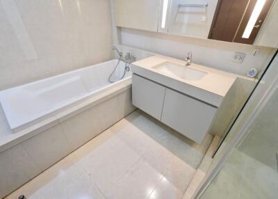 Modern bathroom with bathtub and sink