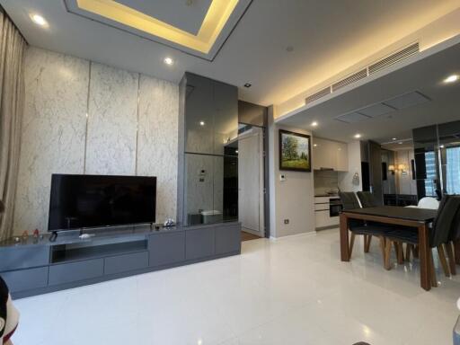 Modern living area with dining space and kitchen