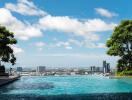 rooftop pool with city view