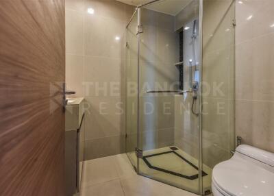 Modern bathroom with glass shower